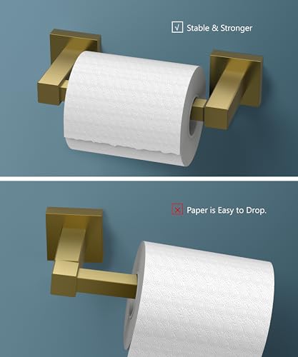 FORIOUS Commercial Toilet Paper Holder Wall Mount Bathroom Tissue Holder - color: Brushed Gold