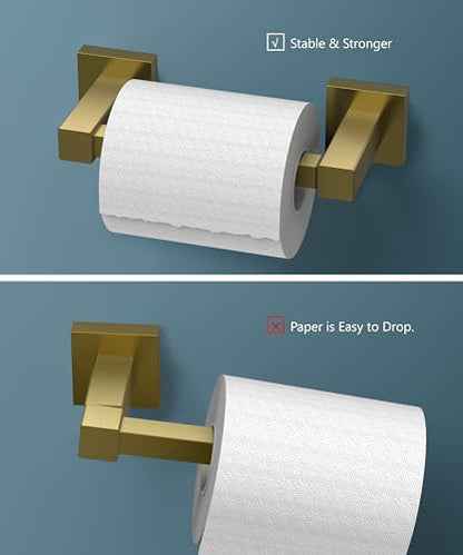 FORIOUS Commercial Toilet Paper Holder Wall Mount Bathroom Tissue Holder - color: Brushed Gold