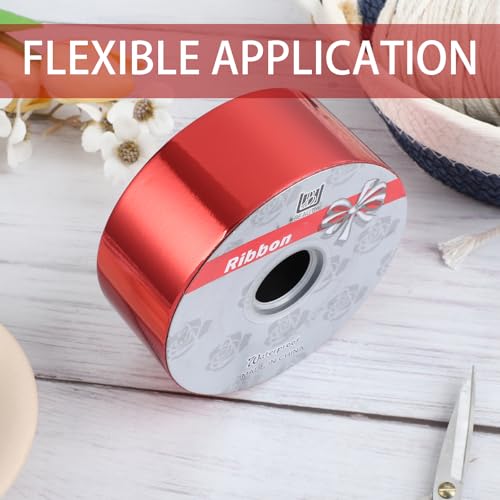 Shiny Waterproof Ribbon,Curling Ribbon for Gifts Package Wrapping,Crafting. (Red, 2inch x 100yards) (Pack of 2) - color: Red, size: 2inch x 100yards (Pack of 2)