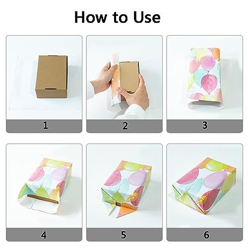 Viadom Birthday Wrapping Paper Roll, Gift Wrap for Boys Girls Kids Women Birthday, Valentines, Mothers day, Graduation, Wedding, Fathers day, Baby Shower, Christmas (17in x 50ft) - color: Colorful Balloon