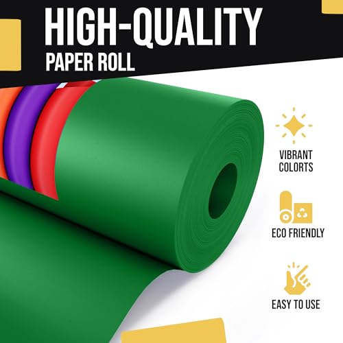 Crown Display Emerald Green Kraft Paper Roll - 17.75" X 1320" (110' Ft) - Perfect for Shipping & Packing - Craft Supplies - color: Emerald Green, size: 17.75" x 1320"