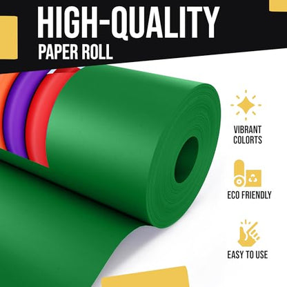 Crown Display Emerald Green Kraft Paper Roll - 17.75" X 1320" (110' Ft) - Perfect for Shipping & Packing - Craft Supplies - color: Emerald Green, size: 17.75" x 1320"