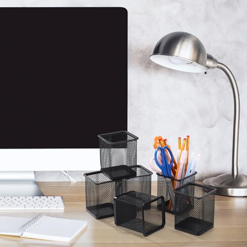 Colingmill 6 Set Slat Wall Hooks Holder Metal Mesh Basket Organizer, Square - style: Square