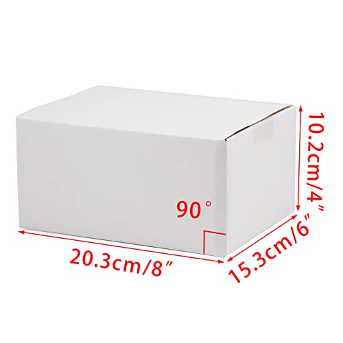SUNLPH White Shipping Boxes 8x6x4 Inches Small Corrugated Cardboard Boxes, 25 Pack - size: 8 x 6 x 4