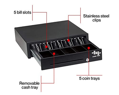 Cash Register Money Drawer, Printer Driven. Compatible with Square - style: Cash Drawer