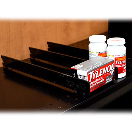 Black Extendable Adjustable Depth Gondola Shelf Dividers for Shelves 14" to 22" D, 50 Pack - size: 50 Pack