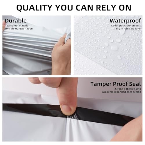 KKBESTPACK White Poly Mailers 12x15.5 in, Shipping Bags, 500 Pcs - size: 12" x 15.5" 500pcs
