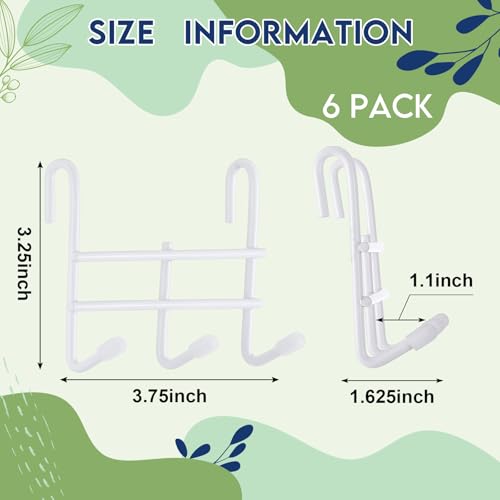 Teenyyou 6 Pack 3 Hook Attachment for Wire Shelving, White - color: White