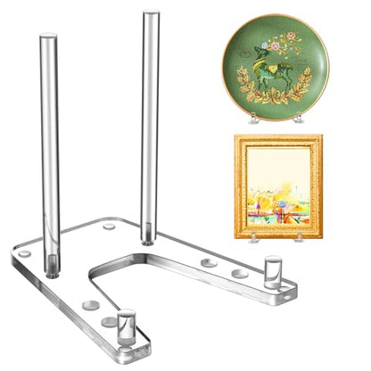 Weysat 8" Acrylic Plate Stand Holder for Display Adjustable Easel Display - size: 8"
