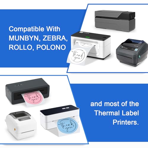 2" Thermal Labels Round - 6 Colors, 6 Rolls - 4500 Circle Labels - color: 6-colors