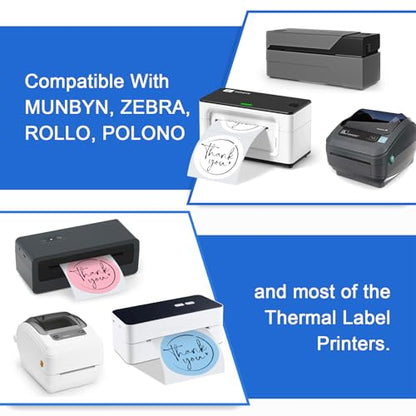 2" Thermal Labels Round - 6 Colors, 6 Rolls - 4500 Circle Labels - color: 6-colors