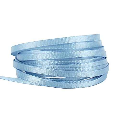 HUIHUANG Dusty Blue Thin Solid Satin Ribbon 1/8 inch x 100 Yards - color: Dusty Blue, size: 1/8 inch