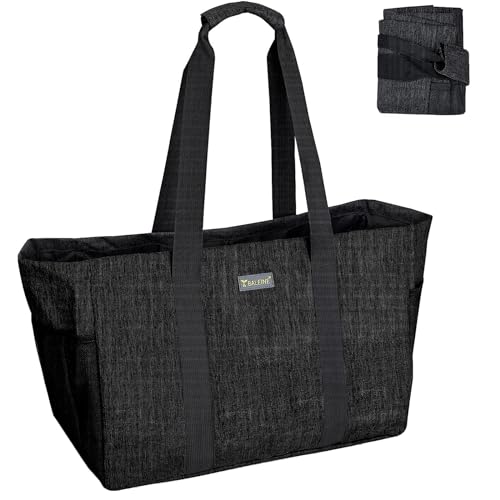 BALEINE Soft 9 Gallon Extra Large Utility Tote, Foldable Reusable Storage Bag (Charcoal Black) - color: Charcoal Black, size: 1-Pack