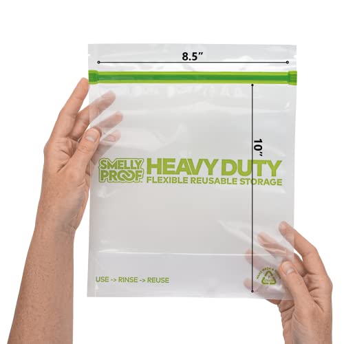 SMELLY PROOF Reusable Clear Odor-Proof Storage Bags - 10-Pack Bundle - Extra Large (12" x 16") & Large (10" x 8.5") - Barrier Technology - Made in the USA