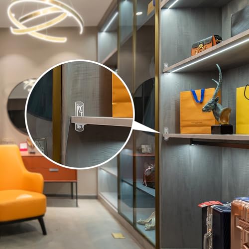 30PCS Clear Plastic Shelf Support Pegs for 3/4" Thick Wood Shelving, 5mm Peg Cabinet Shelf Clips with Self-Locking Design, Secure Kitchen Cabinet Shelf Pegs for Bookshelves and Storage Organizers
