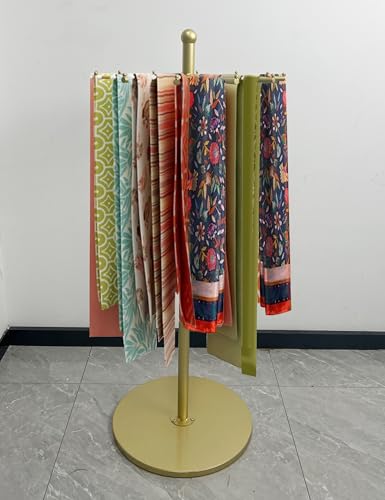 23-Inch Metal Rotating Purse & Scarf Display Rack,(Gold) - color: Gold