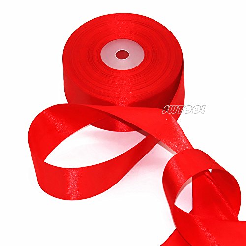 Red Satin Ribbon 1.5 Inch for Gift Wrapping, 50 Yards in Length - color: Red, size: 1.5"