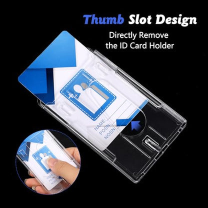 2 Pack Retractable Badge Reel with Clear Vertical Id Holder - style: 2 Set PC Material