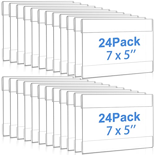 Maitys 24 Pcs Acrylic Wall Mounted Sign Holder Vertical Clear, 5 x 7 Inch - color: Horizontal Style, size: 5 x 7 Inch