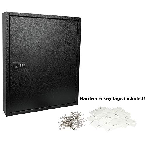 KYODOLED Key Box, Wall Mount 100 Key Cabinet, Combination Lock, Black - color: Black-05