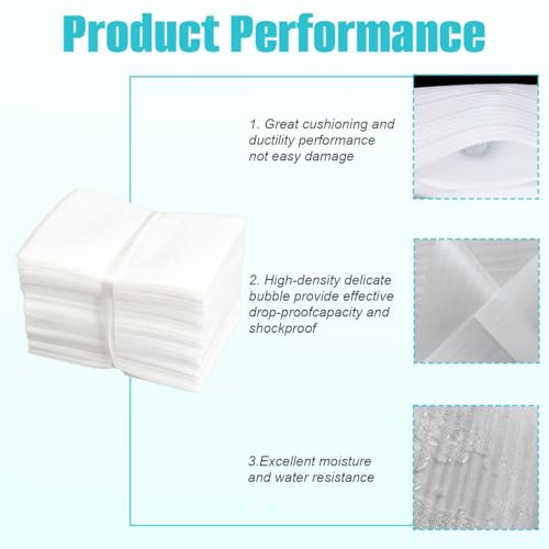 100 Sheets 4x6 Inch Cushion Foam Sheets, Protective Packing Foam Wrap for Fragile Items, Alternative to Bubble Wrap for Moving Shipping Supplies - size: 10 x15 cm
