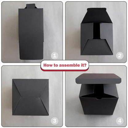 SHIPKEY 10 Pcs Black Gift Boxes with Lids | 5x5x5 Inches Durable Square Gift Boxes | Gift Box for Wedding, Christmas, Holidays, Birthdays and All Other Occasions (13x13x13cm) - color: Black, size: 5"x5"x5"