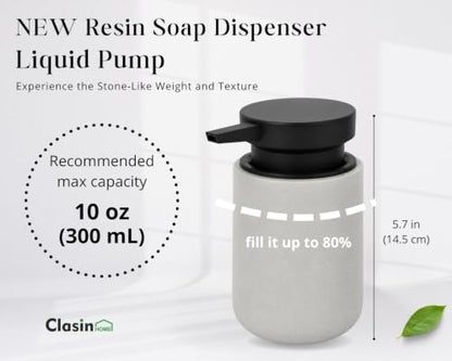 Clasin Home Liquid Soap Dispenser with Easy-to-Press Pump, 10 oz Refillable Hand Soap Dispenser with Extended Spout for Bathroom Kitchen Dish Lotion, Modern Stone Texture (Cement Gray) - color: Cement Gray