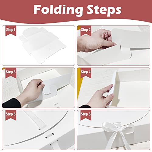 BoShahai 10 PCS White Gift Boxes with Lids 10.6x7.8x3.1 Inch Proposal box - color: White, size: 10.6x7.8x3.1 Inch