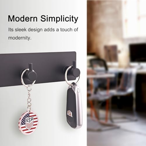 StrugDeas Key Holder for Wall with 2 Self-Adhesive Tapes, Black
