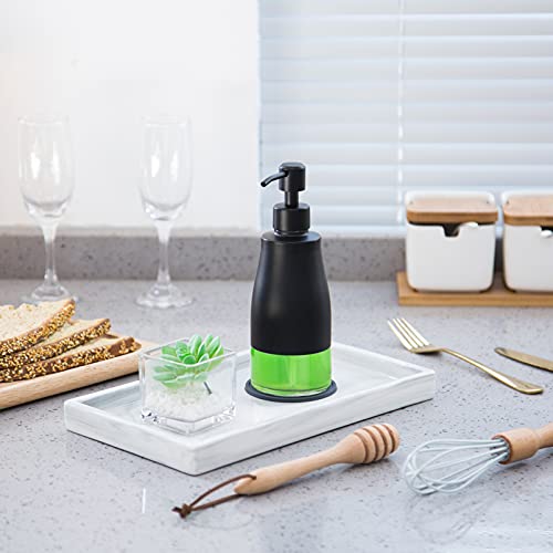 Gaussra Black Soap Dispenser with Coaster and Stickers - 11 OZ / 320 ML - color: Matte Black