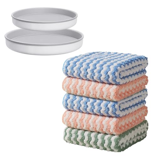 JOYMOOP Microfiber Cleaning Cloth, 5 Piece Set, Small, Multi Color - color: I