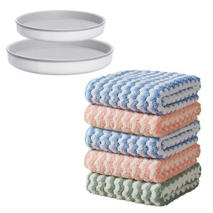 JOYMOOP Microfiber Cleaning Cloth, 5 Piece Set, Small, Multi Color - color: I