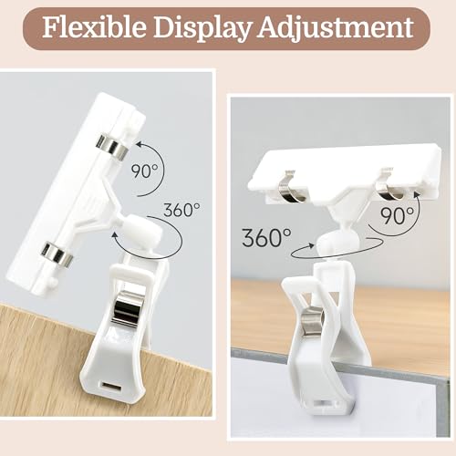 8pc 5.8 x 4.1” Chalkboard Sign with Clips, Double Sided Swivel Holder Clips - color: 8 5.8 x 4.1" White Clips
