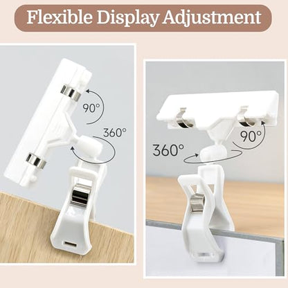 8pc 5.8 x 4.1” Chalkboard Sign with Clips, Double Sided Swivel Holder Clips - color: 8 5.8 x 4.1" White Clips