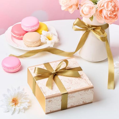 Champagne Gold Satin Ribbon, 1/2 Inch, 50 Yards - color: champagne gold