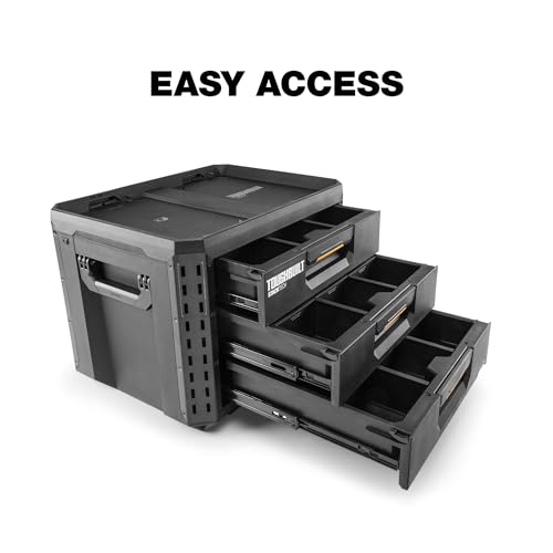 ToughBuilt StackTech XL 3 Drawer Tool Box, Stackable Storage, TB-B1-D-70-3 - size: 3 Drawer