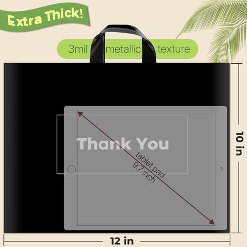 Thickened 50 Pack Thank You Bags for Small Business 10x12inch with Handles - size: 10x12inch