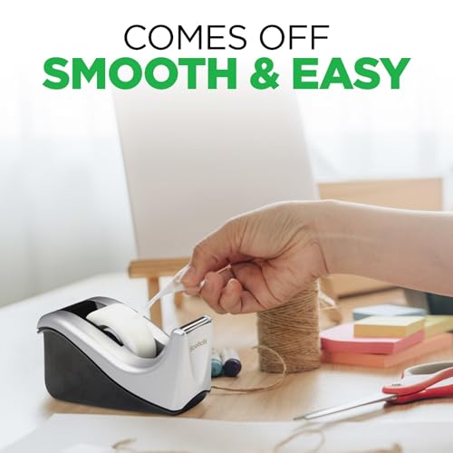 Scotch Desktop Tape Dispenser, Silvertech Two-Tone (C60-ST) - size: 1 Count (Pack of 1)