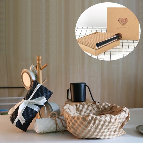 Bubble Paper Wrap 245ft*12in, Durable Kraft Bubble Paper for Moving Shipping and Storing Delicate Items Eco Friendly Cushioning Wrap Alternative Filler for Moving Boxes（Brown）