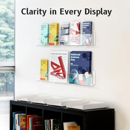 HIIMIEI Brochure Holder Wall Mount, 2-Pack Acrylic Modular Flyer Rack - size: 5 Slots