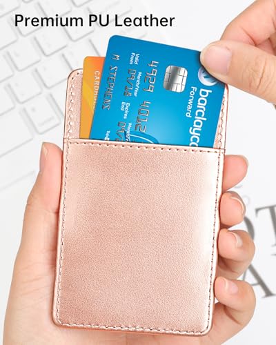 Teskyer Leather ID Badge Holder with Lanyard, Vertical Rose Gold - color: Rose Gold, size: Vertical