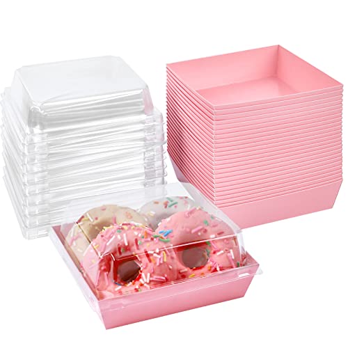 Ocmoiy Charcuterie Boxes with Clear Lids, 5 Inches, 50 Pack, Pink - color: Pink