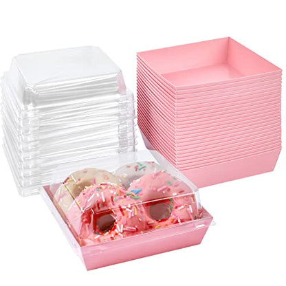 Ocmoiy Charcuterie Boxes with Clear Lids, 5 Inches, 50 Pack, Pink - color: Pink