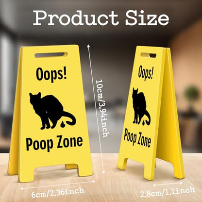 Funny Office Desk Accessories Decor Oops! Poop Zone Acrylic Humorous Cat Pet Accident Warning Do Not Disturb Mini Sign Funny Cute Gag Office Decorations Gifts for Work Women Cat Lovers - style: POOP ZONE