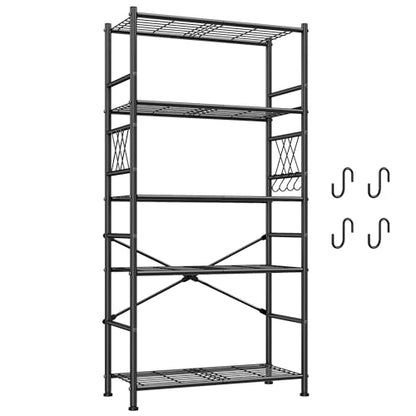 DurayLoly 30"W 5-Tier Heavy Duty Wire Shelving with Hooks, 1100 lbs, Pantry - size: 30" W x 12" D x 72" H (5T)