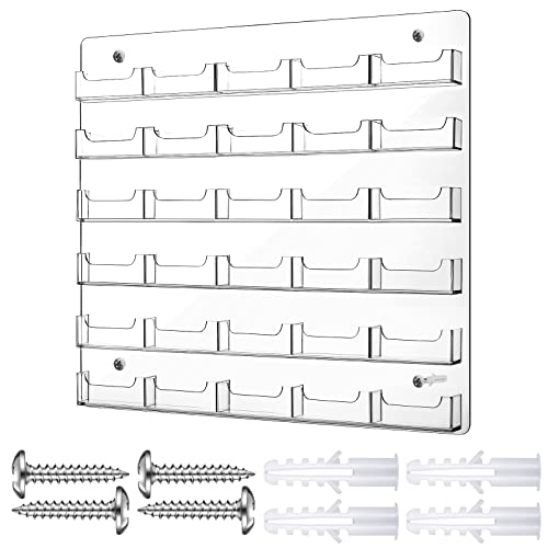 Hillban Acrylic Business Card Holder Wall Mount Office, 30 Pockets - size: 30 Pockets