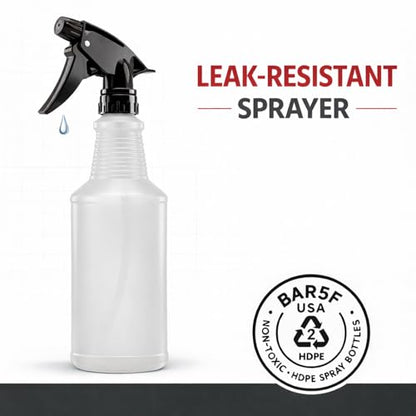 Bar5F 24 oz Empty Spray Bottles, Chemical-Resistant, Made in USA, 3-Pack