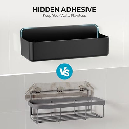 Nieifi Adhesive Shower Shelves, Black, 2 Pieces - color: Black, size: 2 pieces