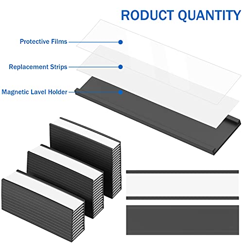 Outus 100 Pcs Channel Magnetic Label Holders for Metal Racks and Shelves - size: 0.8 x 3 Inch