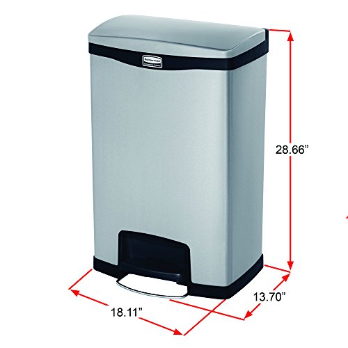 Rubbermaid Commercial Slim Jim Step-On - color: White, size: 13 Gallon
